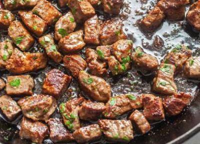 طرز تهیه استیک لقمه با طعم سیر